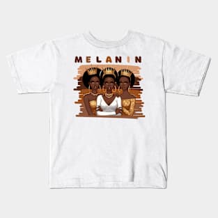Shades Of Melanin Queens Kids T-Shirt